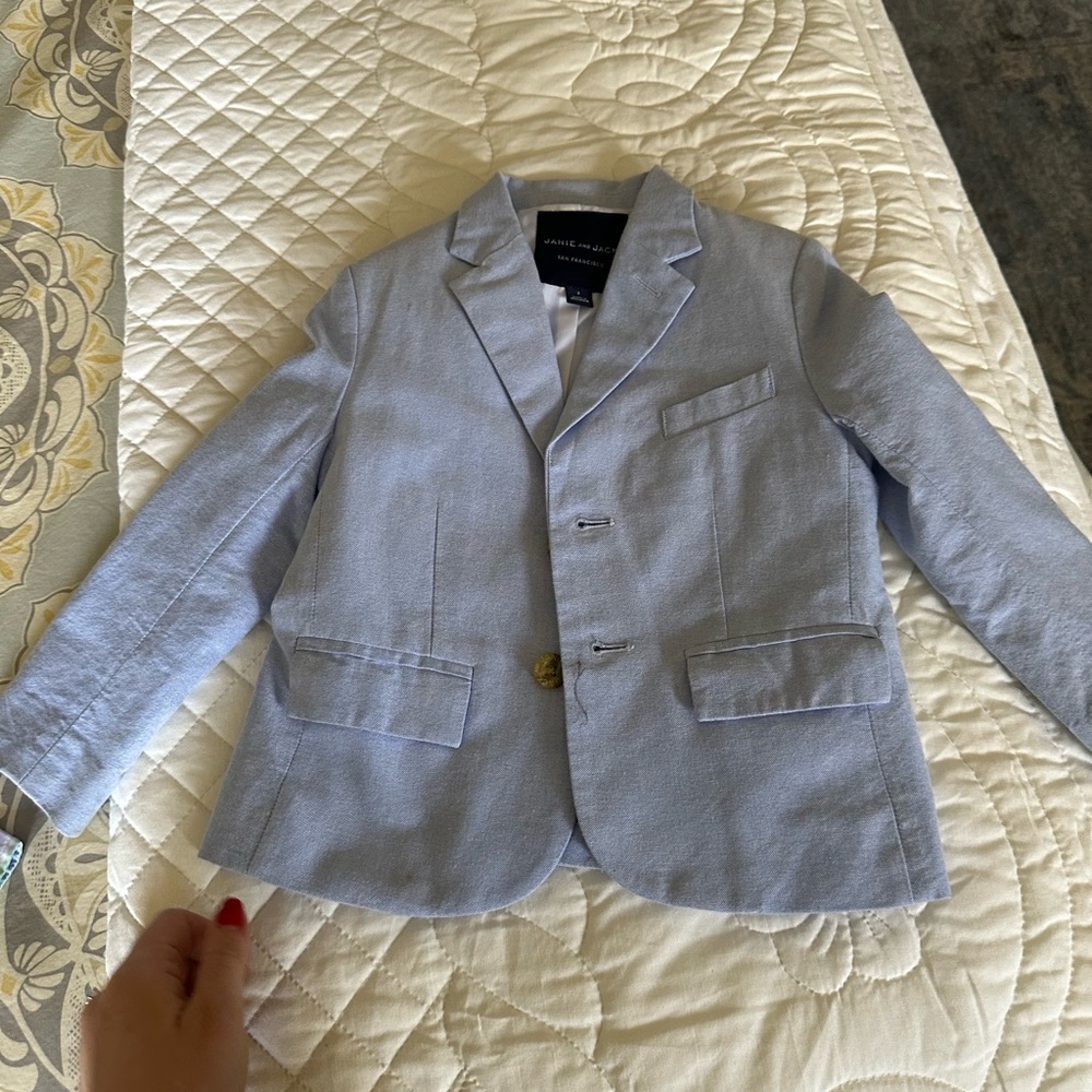 Janie and Jack boys Linen Blue Blazer 3T